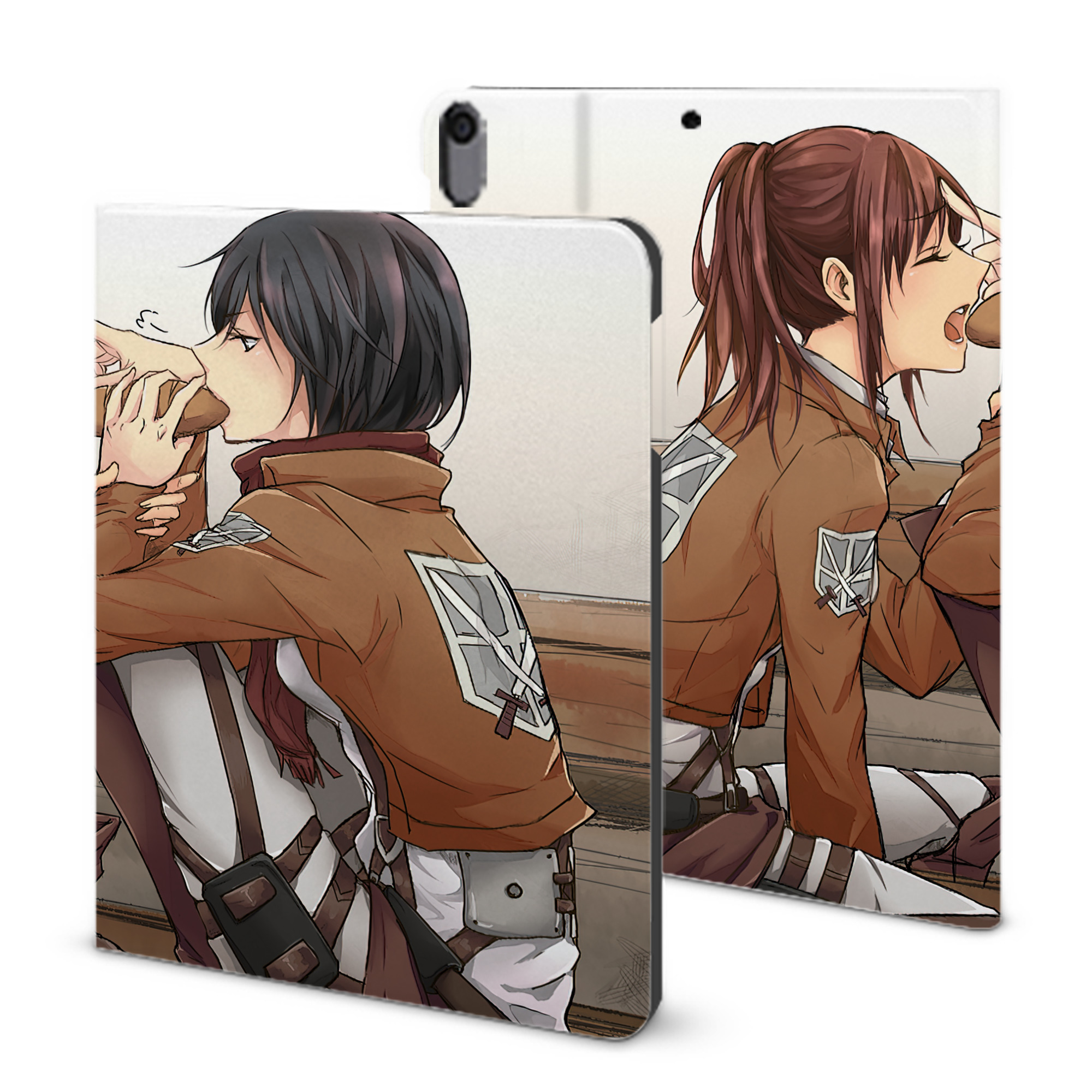 （画像用） 進撃の巨人 Attack on Titan IPad ケース ブック型 PUレザー TPU 耐衝撃 軽量 薄型 ペン収納なし 全面保護 IPad 各モデル対応